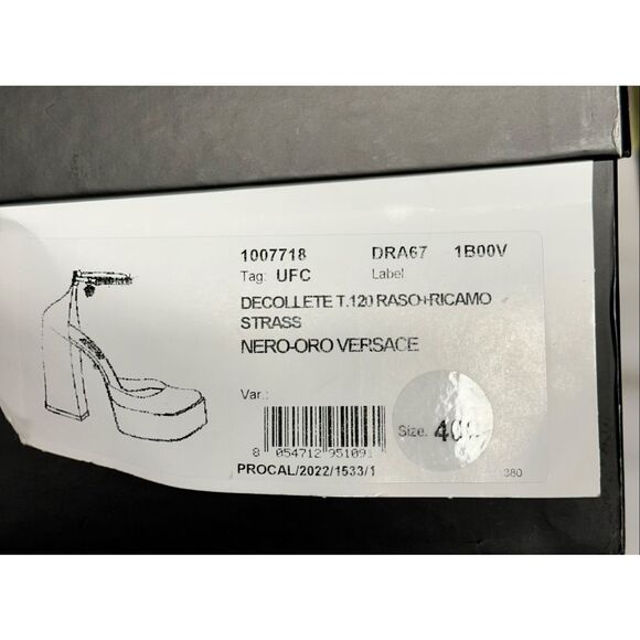 Versace Medusa Charm Platform Heel in Black NWB - Picture 12 of 12